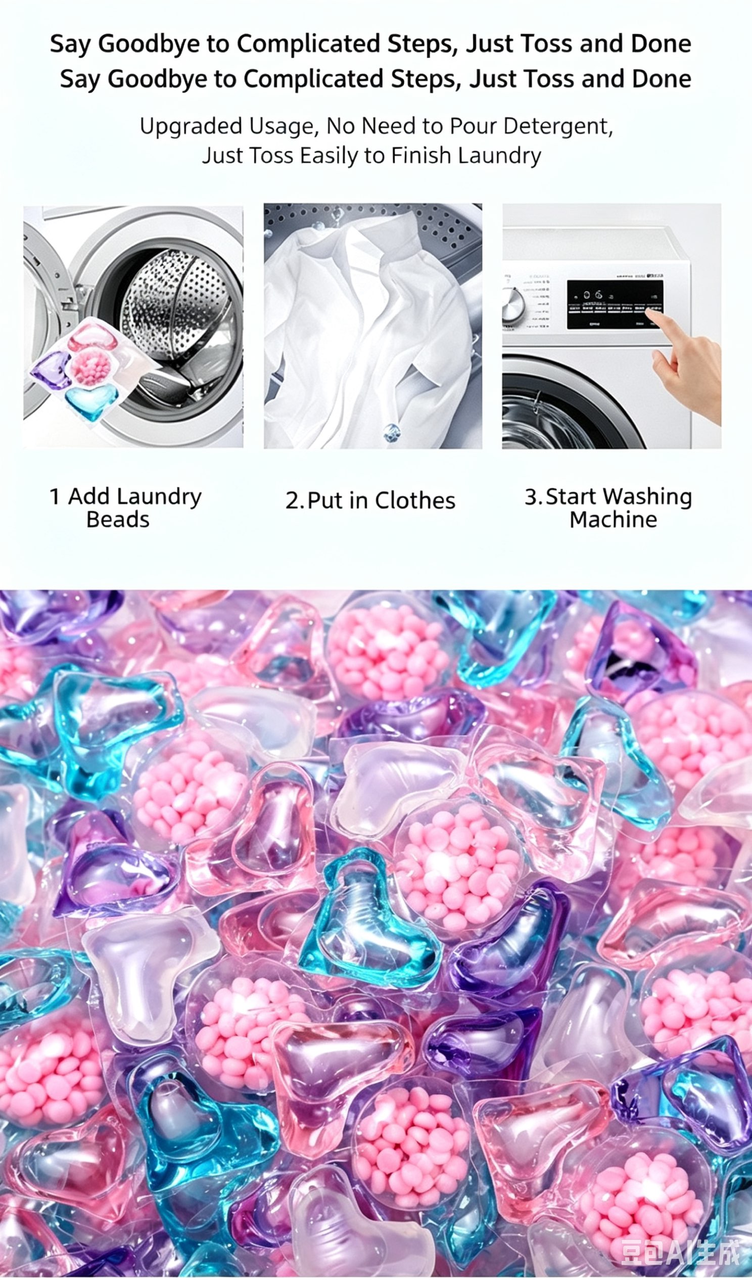 TikTok popular item - One pack of 45-50 multi-functional laundry beads for deep cleaning and stain removal. This laundry bead set is suitable for thewholefamilyand provides long-lasting fragrance. Con