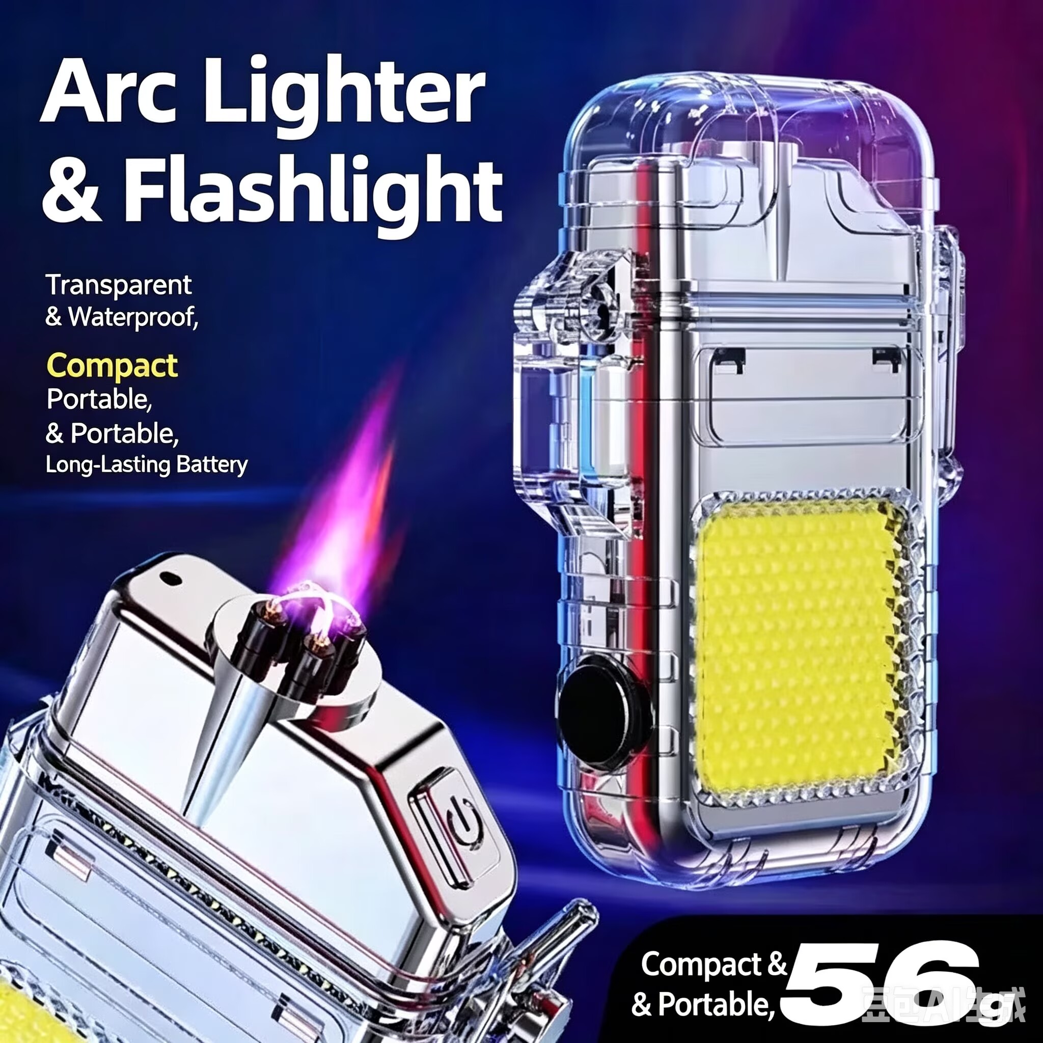 Multifunctional USB Rechargeable Lighters Portable Lighting Lighter Super Bright Flashlights Outdoor Camping Lighting Waterproof Lighter Emergency Work Lights Super Long Battery Life