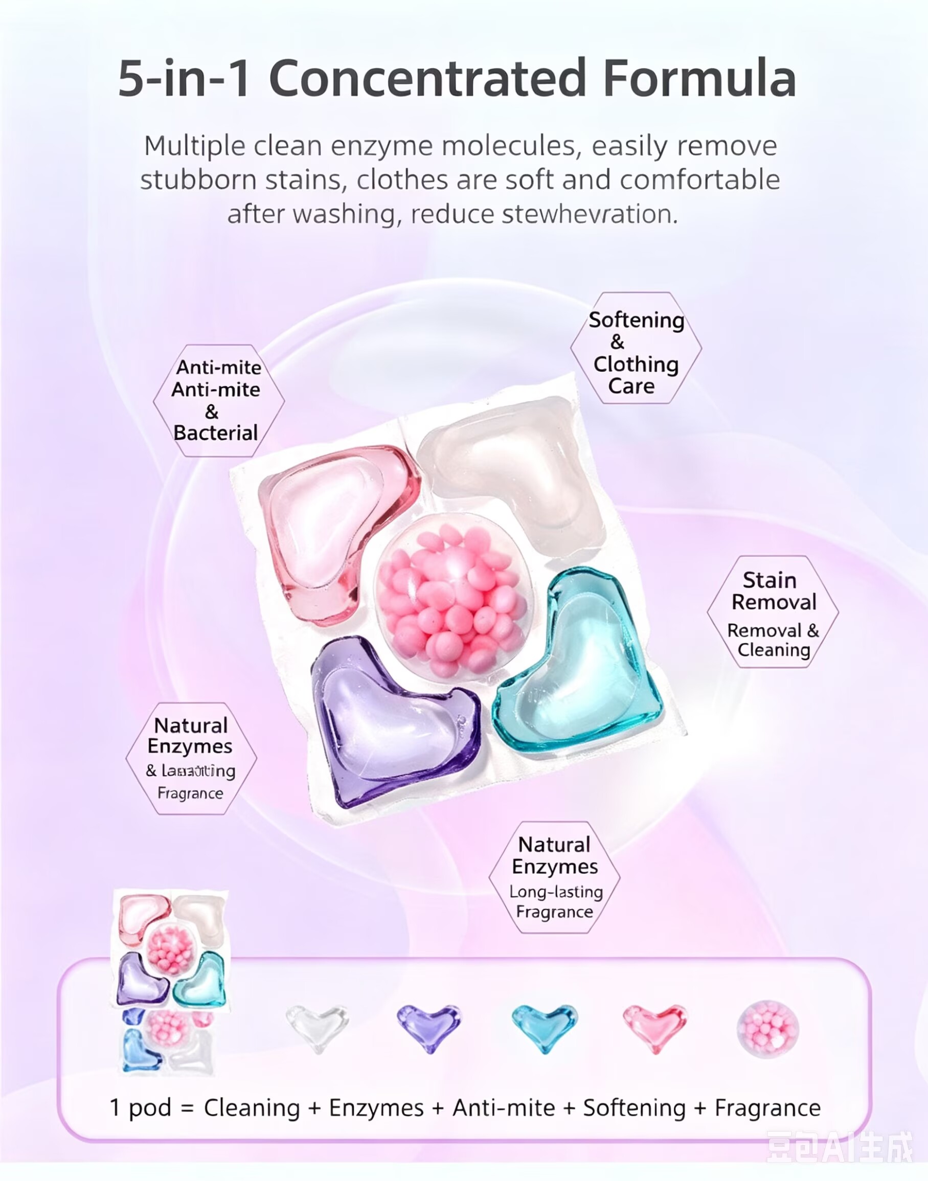 TikTok popular item - One pack of 45-50 multi-functional laundry beads for deep cleaning and stain removal. This laundry bead set is suitable for thewholefamilyand provides long-lasting fragrance. Con