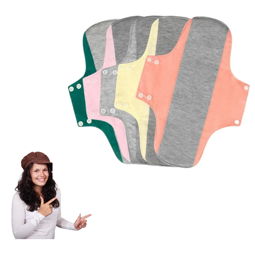 Reusable Washable Sanitary Pads, Organic Cotton Liners, Soft and Breathable, Leak-Proof Lining