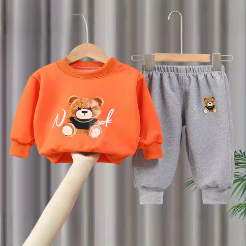 Boy Clothes Cute Bear Outfits Girl Shirt Tops Sweatshirt Sweat Pant Set Fall Winter Outfit