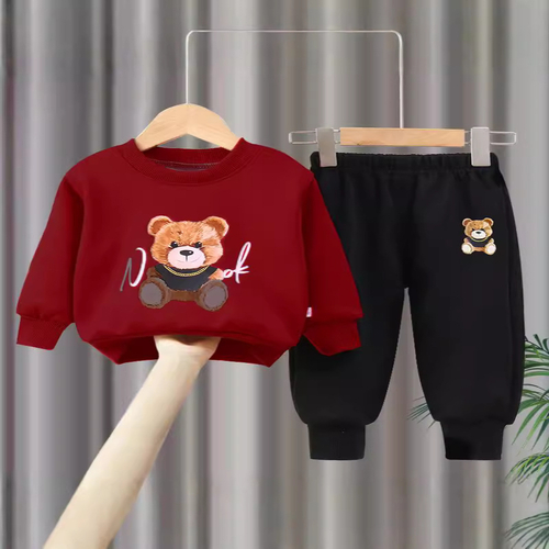 Boy Clothes Cute Bear Outfits Girl Shirt Tops Sweatshirt Sweat Pant Set Fall Winter Outfit