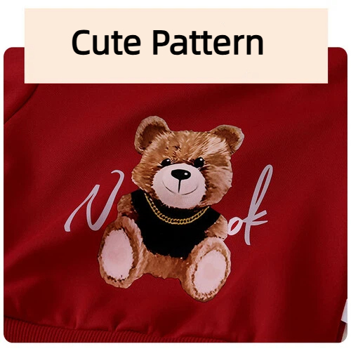 Boy Clothes Cute Bear Outfits Girl Shirt Tops Sweatshirt Sweat Pant Set Fall Winter Outfit