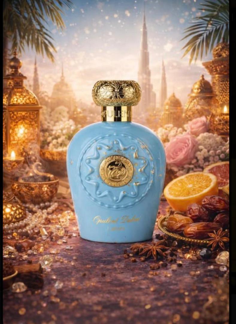 Lattafa Opulent Dubai: Rich gourmand-amber with lemon, saffron, nutmeg, rose, jasmine, guaiac wood, vanilla, tonka, oud, patchouli, musk. Spiced vanilla, creamy florals, smoky oud. Luxurious, sweet