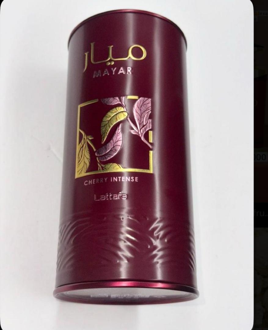 Lattafa Mayar Cherry Intense: Bold fruity-gourmand with juicy candied cherry, berries, almond, rose, vanilla, tonka, musk. Sweet, vibrant, warm, addictive. Smells like cherry jam + almond pastry. Femi
