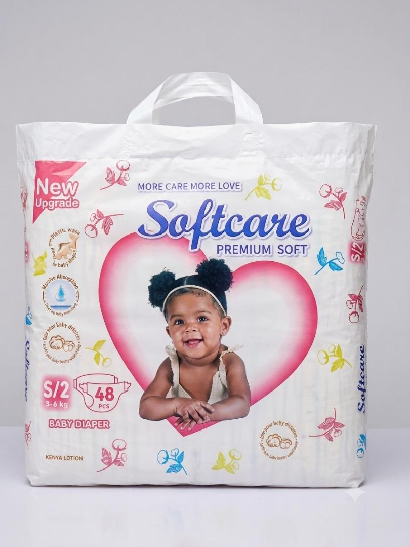 Softcare New Upgrade Baby Diapers – Ultra Soft, Super Absorbent Leak Protection (Select Size)