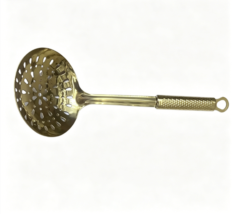 Stainless Steel Skimmer Strainer with Heat Resistant Handle, Metal Fry Pan Deep Pot Cooking Tool for Pancakes, Vegetables & Home Kitchen Use