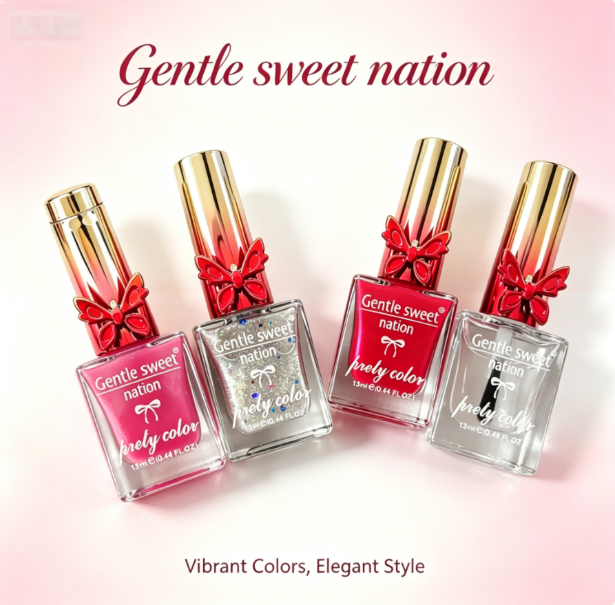 Quick Dry 4 Colors Nail Polish, Crack Resistant Long-Lasting Salon Grade Nail Coating