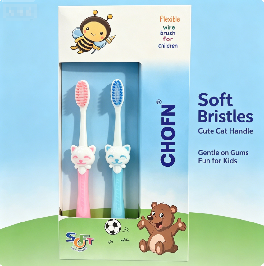 12Pcs Mixed Color Cartoon Kids Toothbrush, Soft Bristle Children Toothbrush, Ergonomic Handle BPA Free Cute Toothbrush for Kids Over 3 Years Old Daily Oral Cleaning