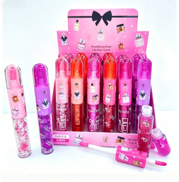 Double-headed glossy lip balm, mirror-like hydrating lip gloss, long-lasting cute cartoon lip color, suitable for girls and women to use view 3