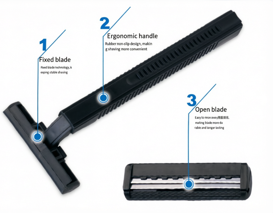 4Pcs Men's 2-Blade Disposable Razors Safety Shaving Razors Travel & Bath Use Ready Stock in Kenya