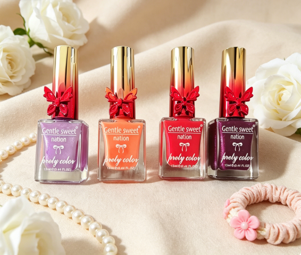 Quick Dry 4 Colors Nail Polish, Crack Resistant Long Lasting Glossy Nail Coating, Daily Beauty Nail Varnish For Women
