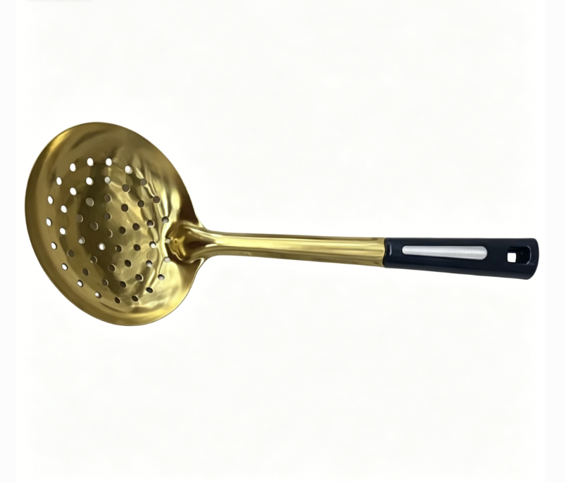 Stainless Steel Skimmer Strainer with Heat Resistant Handle, Metal Fry Pan Deep Pot Cooking Tool for Pancakes, Vegetables & Home Kitchen Use