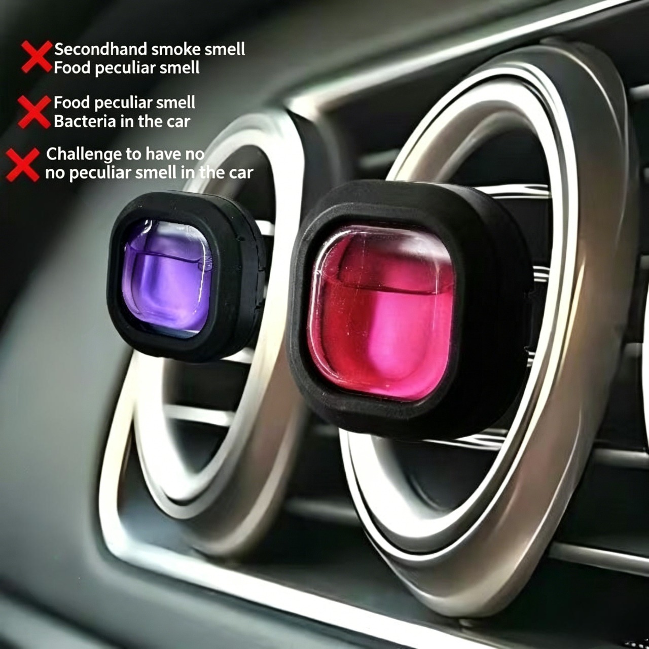 Car Air Freshener Vent Clip Bottle Ornament Air Vent Perfume Essential Oil Diffuser Long Lasting Natural Fragrance Aromatherapy, Multiple Scent Options for Car Odor Removal