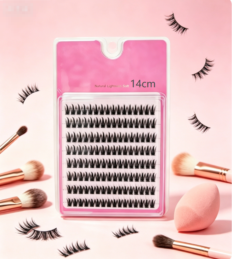 12mm/14mm Curly Mink False Eyelashes, Natural Fluffy Cluster Lashes for Daily Makeup, Soft Lightweight Volume Lashes