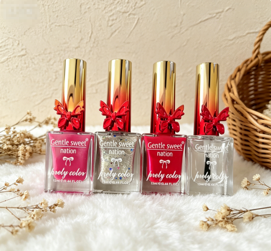 Quick Dry 4 Colors Nail Polish, Crack Resistant Long-Lasting Salon Grade Nail Coating view 2