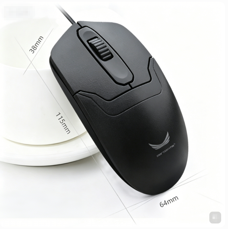 Black Wired USB Computer Mouse, Ergonomic Comfort Grip Wired Mice, Durable Office Desktop Mouse for Kenya Home & Work
