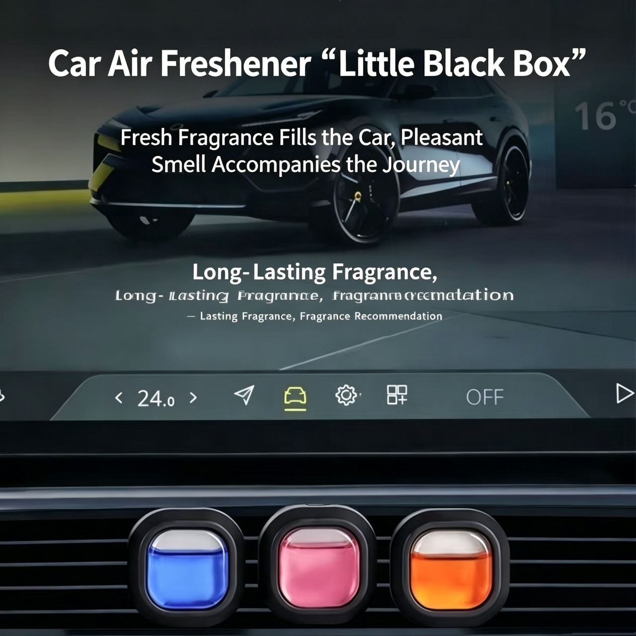 Car Air Freshener Vent Clip Bottle Ornament Air Vent Perfume Essential Oil Diffuser Long Lasting Natural Fragrance Aromatherapy, Multiple Scent Options for Car Odor Removal
