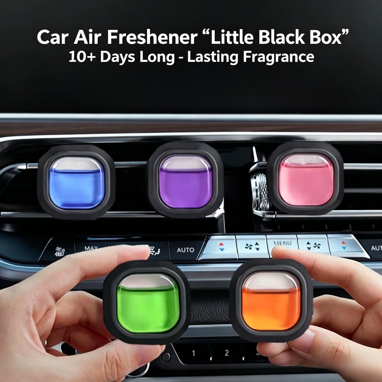 Car Air Freshener Vent Clip Bottle Ornament Air Vent Perfume Essential Oil Diffuser Long Lasting Natural Fragrance Aromatherapy, Multiple Scent Options for Car Odor Removal