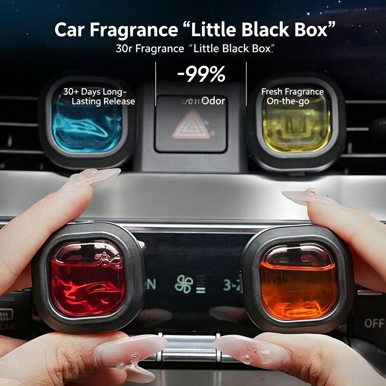 Car Air Freshener Vent Clip Bottle Ornament Air Vent Perfume Essential Oil Diffuser Long Lasting Natural Fragrance Aromatherapy, Multiple Scent Options for Car Odor Removal