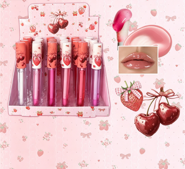 Double-headed glossy lip balm, mirror-like hydrating lip gloss, long-lasting cute cartoon lip color, suitable for girls and women to use view 9