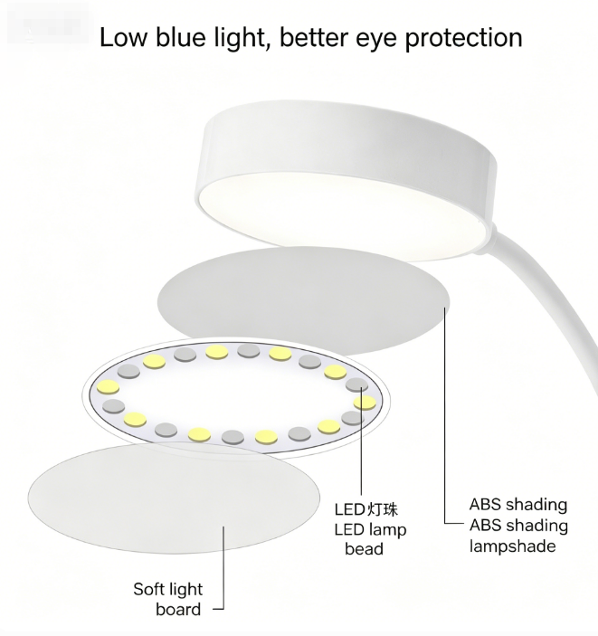 Rechargeable LED Desk Lamp, Touch Control Foldable Eye-Care Reading Light, USB Charging Portable Night Light for Student Study, Bedroom, Office, Dining Room, Home Decor & Gifts