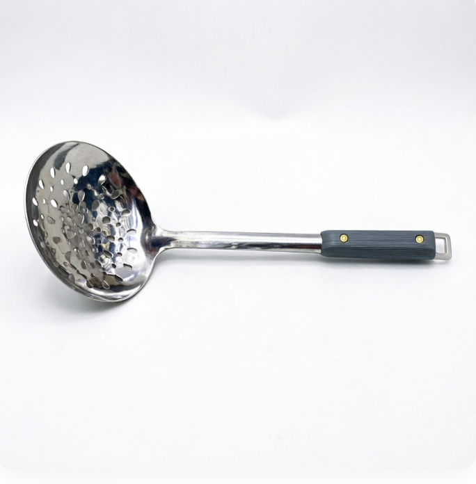 Stainless Steel Skimmer Strainer with Heat Resistant Handle, Metal Fry Pan Deep Pot Cooking Tool for Pancakes, Vegetables & Home Kitchen Use