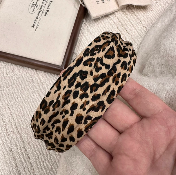 Leopard Print Wide Headband for Women & Girls, Fashionable Non-Slip Hair Accessory, Trendy Leopard Pattern Hairband for Daily & Party Use