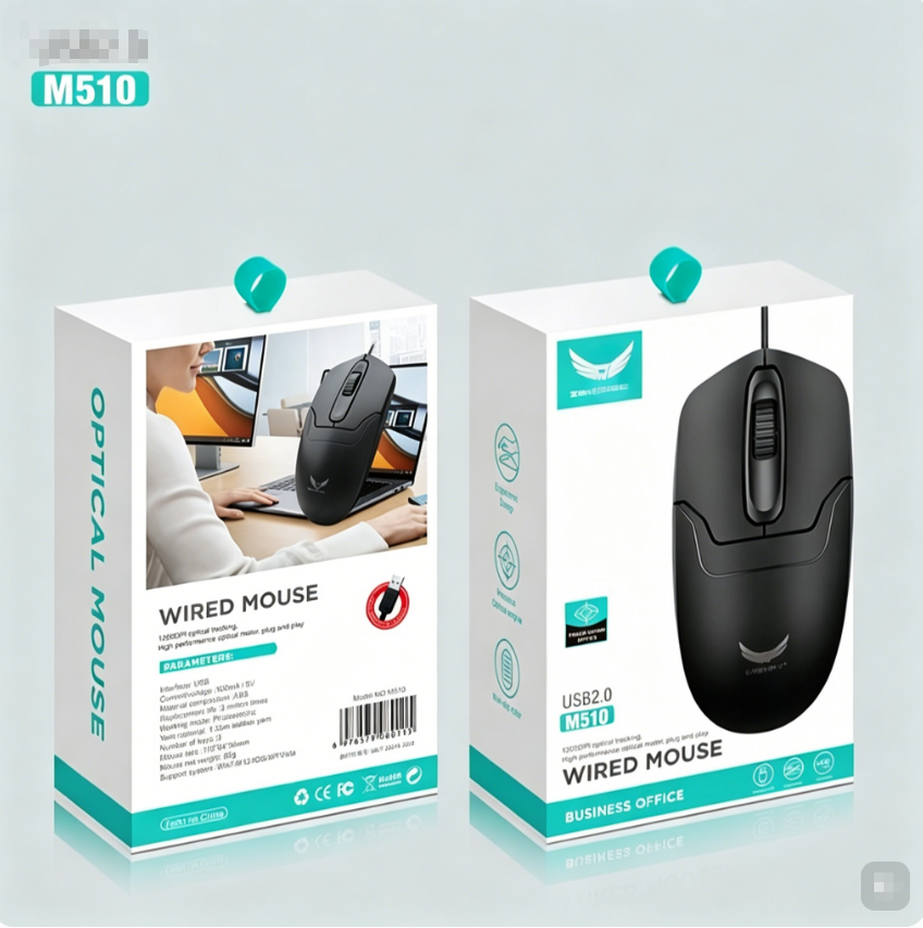 Black Wired USB Computer Mouse, Ergonomic Comfort Grip Wired Mice, Durable Office Desktop Mouse for Kenya Home & Work