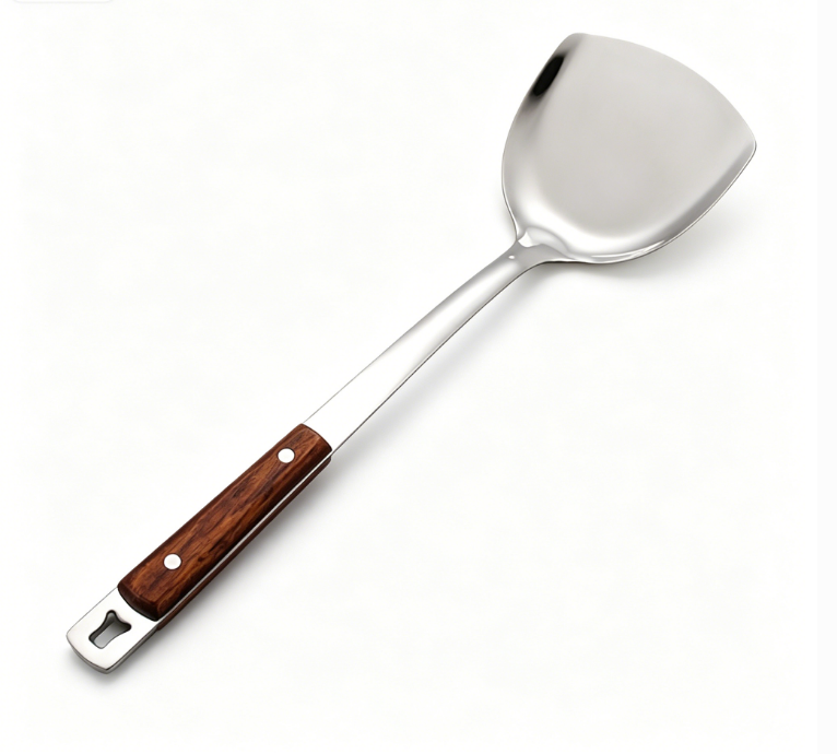 Luxury Series Stainless Steel Titanium Coating Wok Spatula Slotted Spoon Heat Resistant Handle Kitchen Cooking Tools