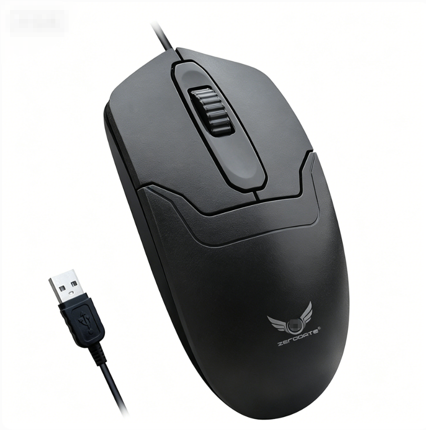 Black Wired USB Computer Mouse, Ergonomic Comfort Grip Wired Mice, Durable Office Desktop Mouse for Kenya Home & Work
