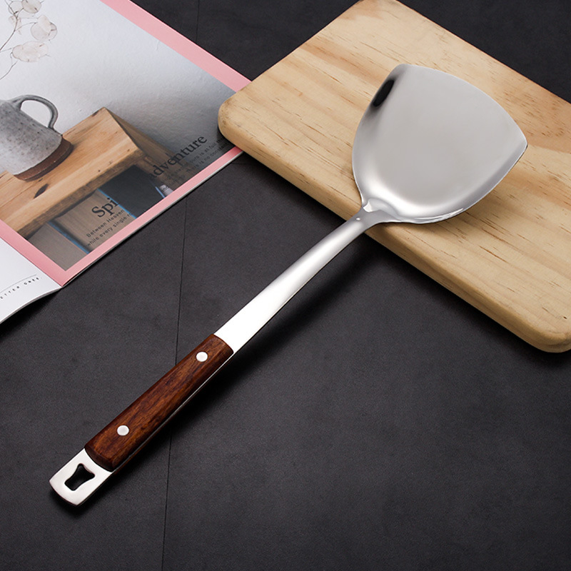 Luxury Series Stainless Steel Titanium Coating Wok Spatula Slotted Spoon Heat Resistant Handle Kitchen Cooking Tools
