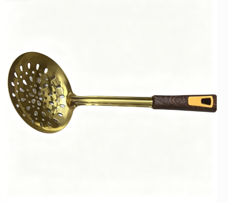 Stainless Steel Skimmer Strainer with Heat Resistant Handle, Metal Fry Pan Deep Pot Cooking Tool for Pancakes, Vegetables & Home Kitchen Use