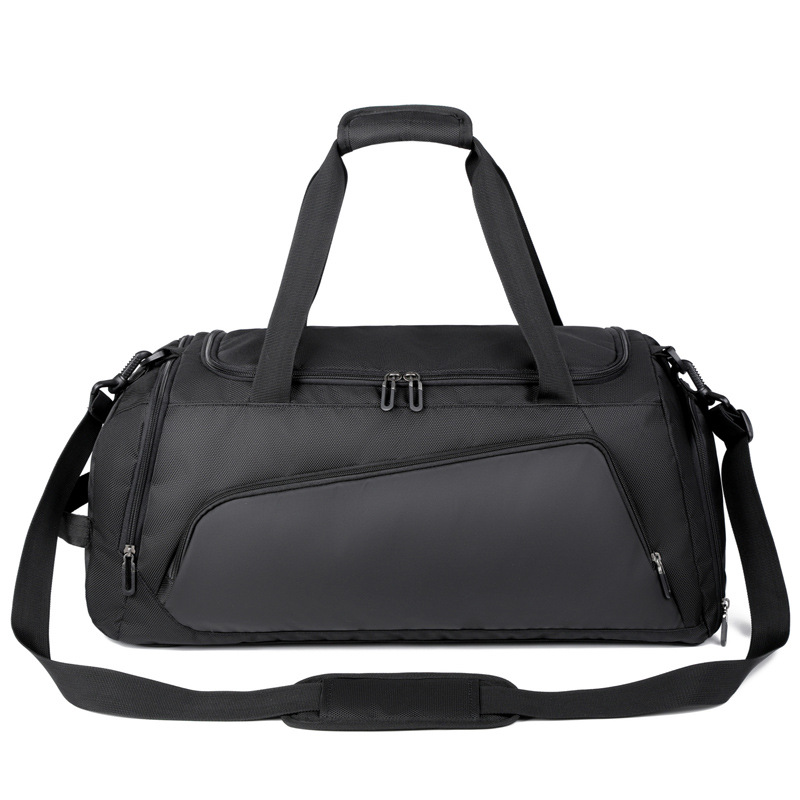Unisex Large Sports Gym Bag Travel Duffel Bag Wet Dry Separation Luggage Weekend Overnight Bag Black