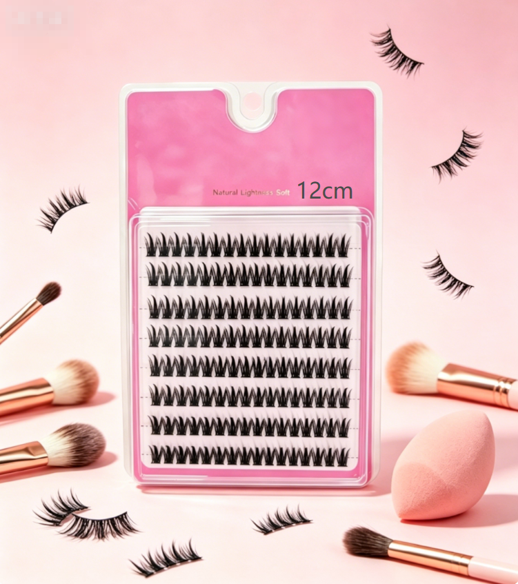 12mm/14mm Curly Mink False Eyelashes, Natural Fluffy Cluster Lashes for Daily Makeup, Soft Lightweight Volume Lashes