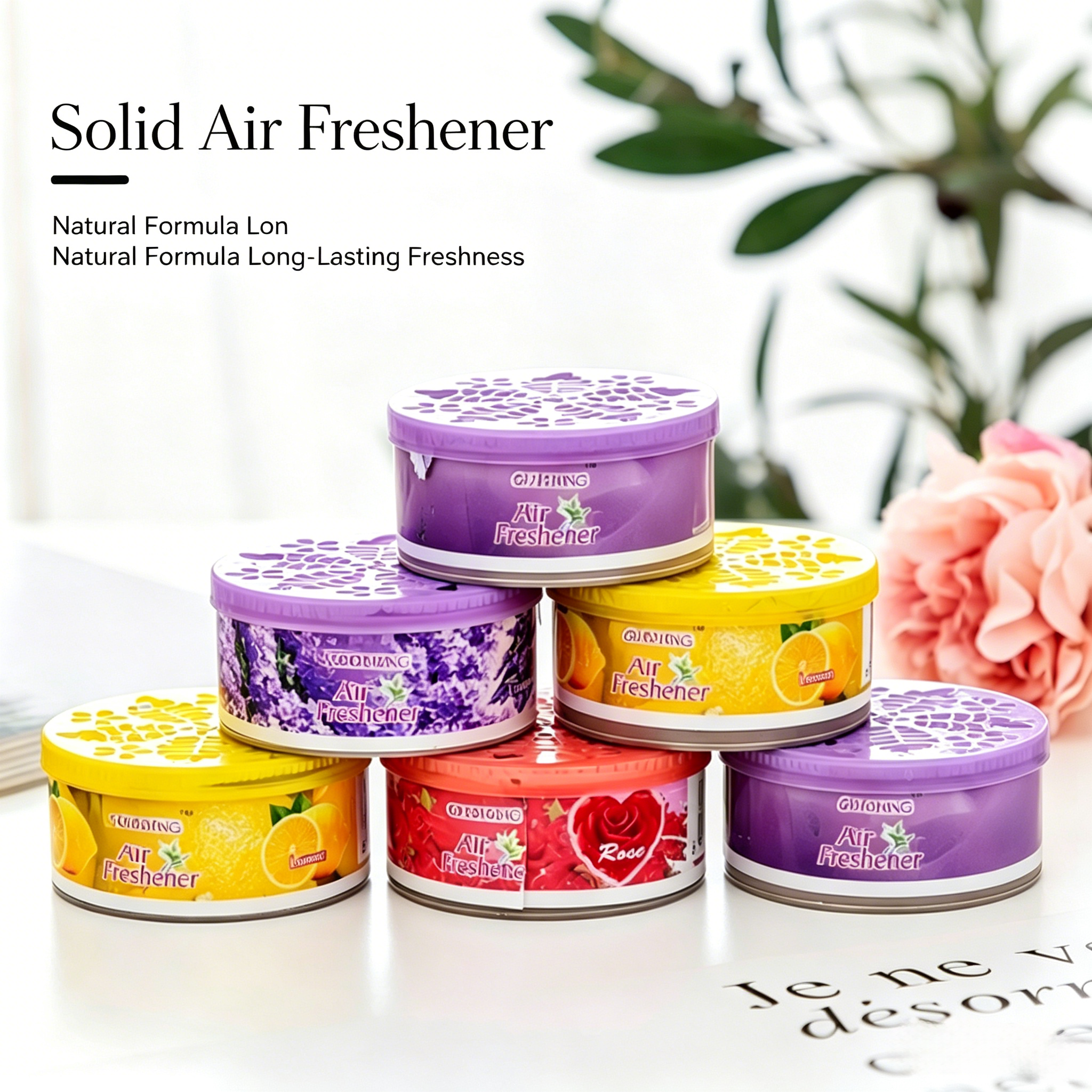 3PCS Air Freshener Long Lasting Solid Air Freshener Household Bathroom Toilet Deodorant Car Indoor Aroma Fragrance Fruit Scent Steel Can Air Freshener Natural Fruit Extract Odor Remover For Home Car