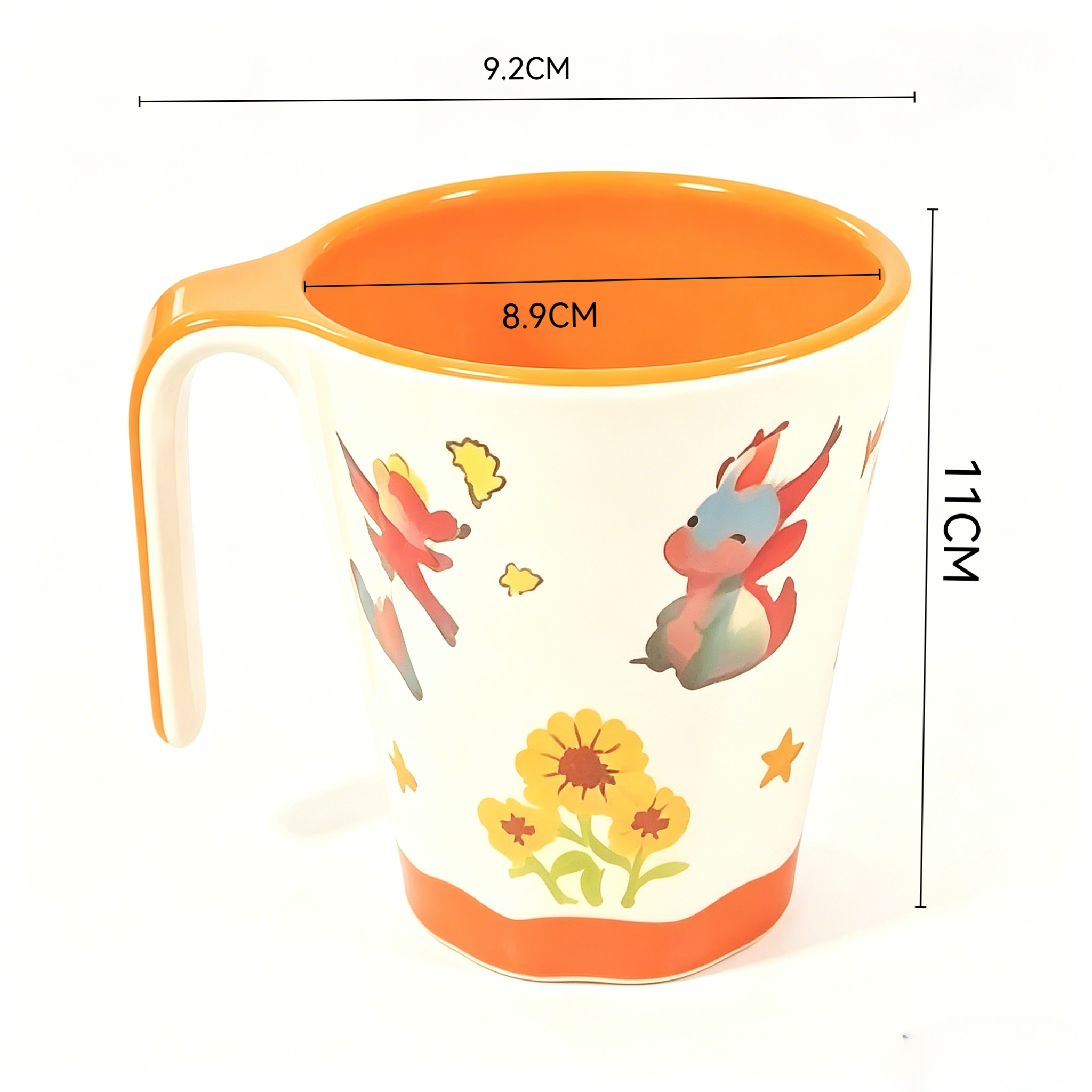 Cartoon Water Mug, Uncovered Drinking Cup, Cute Cartoon Pattern Plastic Water Cup for Home School Office Daily Use，Plain No Lid Water Cup，Plastic Drinking Cup，Home Daily Water Cup