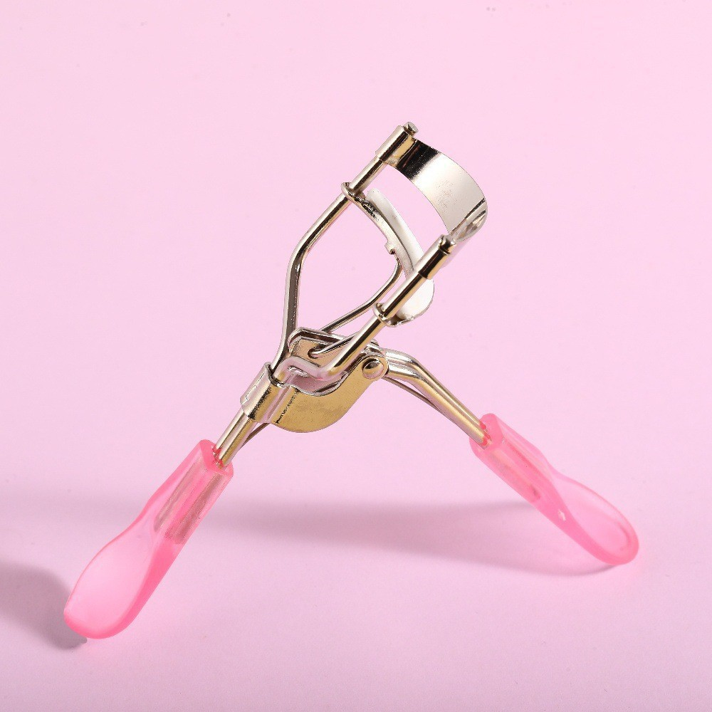 Pink Eyelash Curler for Women, Professional Eyelash Lift Tool with Pink Handle, Reusable Eye Lash Curler for Girls, Natural Eyelash Shaping Makeup Tool