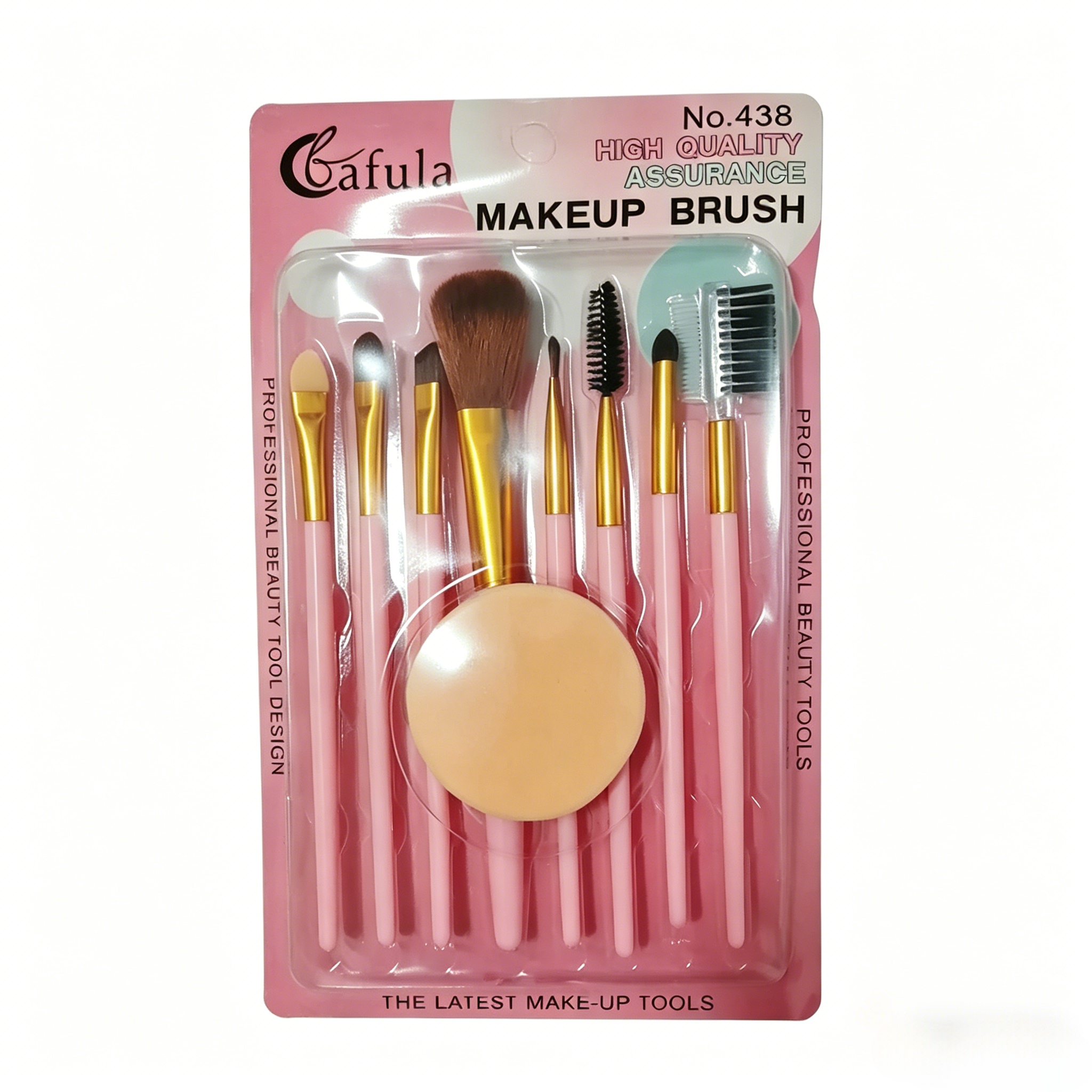 8-piece makeup brush set, beginner's all-in-one tool set including makeup sponge, featuring eyeshadow brush, blush brush, foundation brush, eyeliner brush and contour brush, suitable for daily makeup