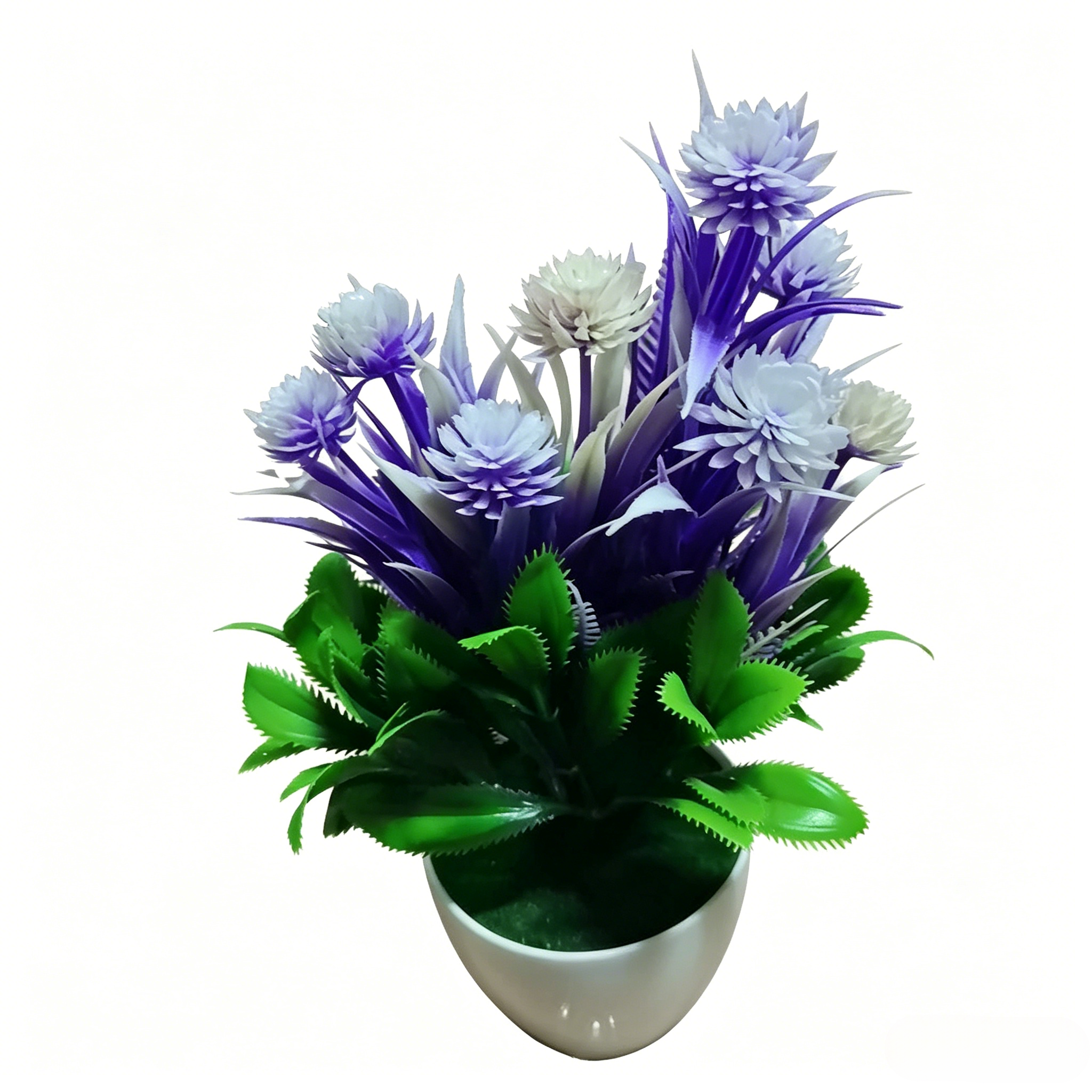 2pcs Fake Potted Artificial Flowers，Artificial Potted Plants, Fake Flowers with Base, All Season Decor for Dining Table, Desktop, Home, Bathroom & Office Decoration