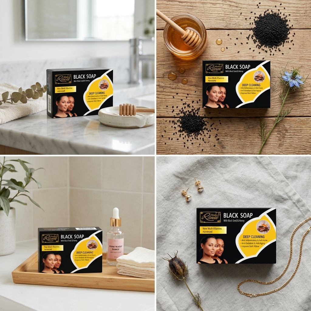 Soap Black Seed & Honey Black Soap | Face & Body Cleanser for Acne, Brightening & Anti-Aging Black seed honey soap, face body wash, anti-acne soap, skin brightening soap, deep cleansing soap