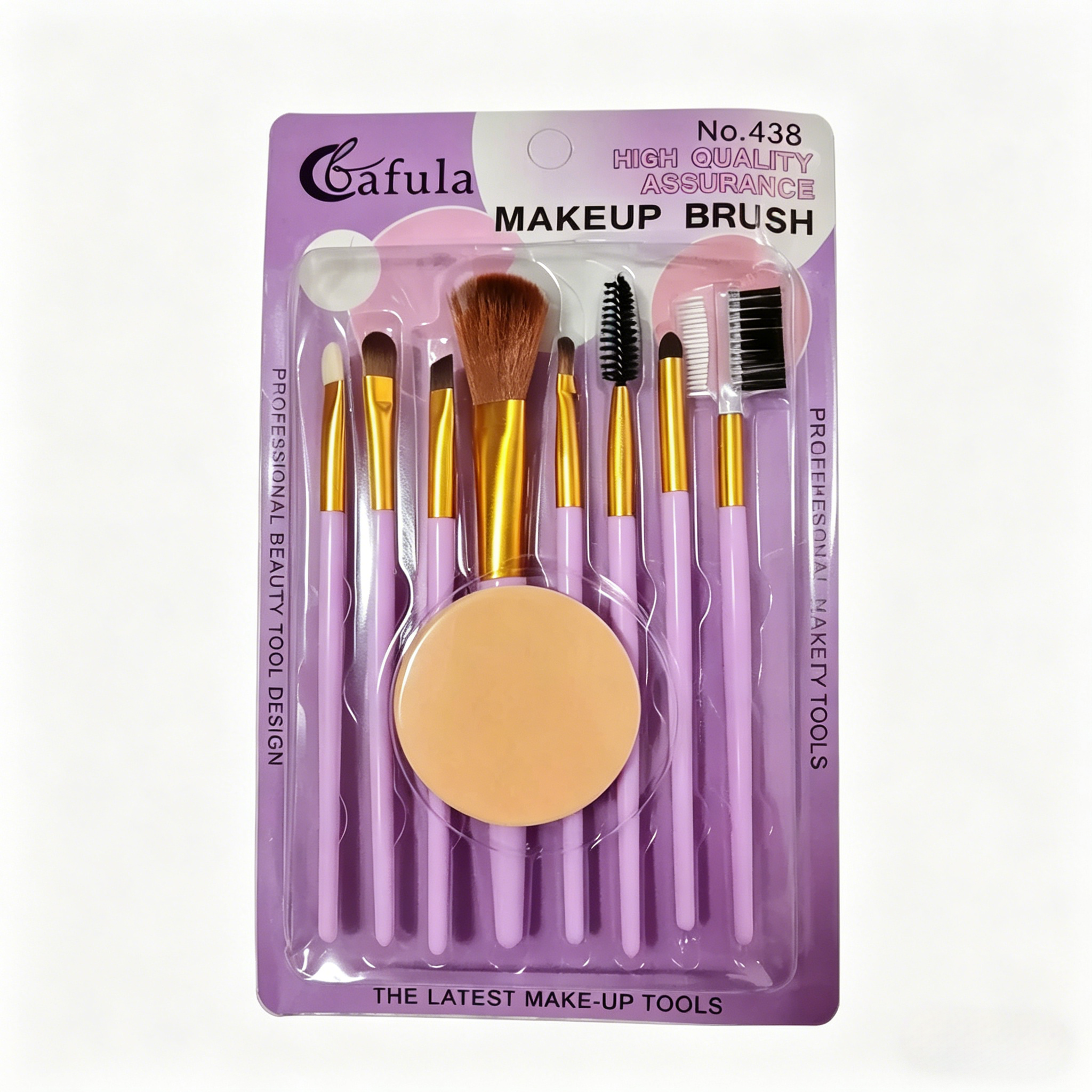 8-piece makeup brush set, beginner's all-in-one tool set including makeup sponge, featuring eyeshadow brush, blush brush, foundation brush, eyeliner brush and contour brush, suitable for daily makeup