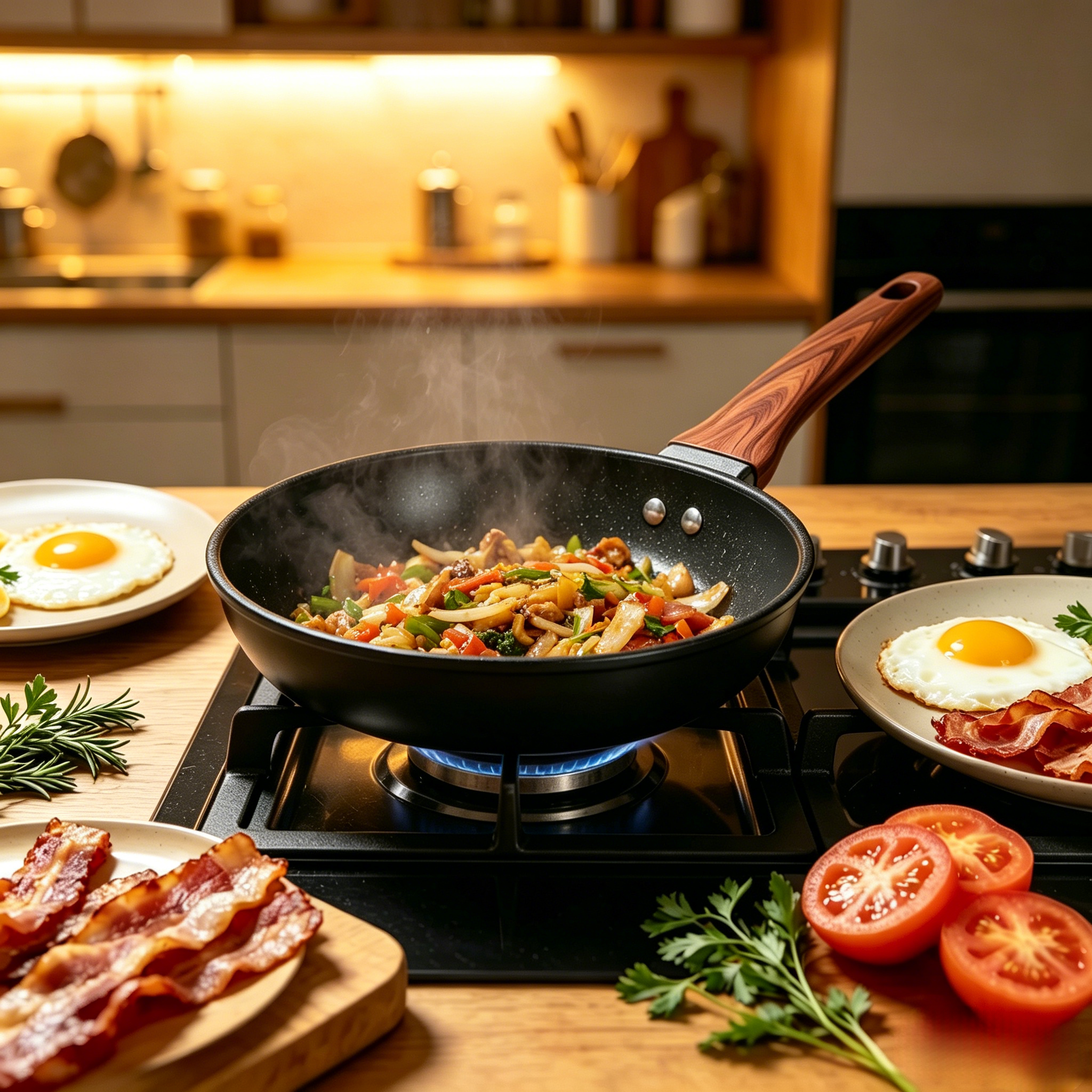 Non Stick Cooking Pan Multi-size Non-Stick Saucepan 20-28CM, chapati frying pan,mandazi cook pan,gas charcoal compatible pot,outdoor camping cookware,home kitchen saucepan,deep fry sufuria pot