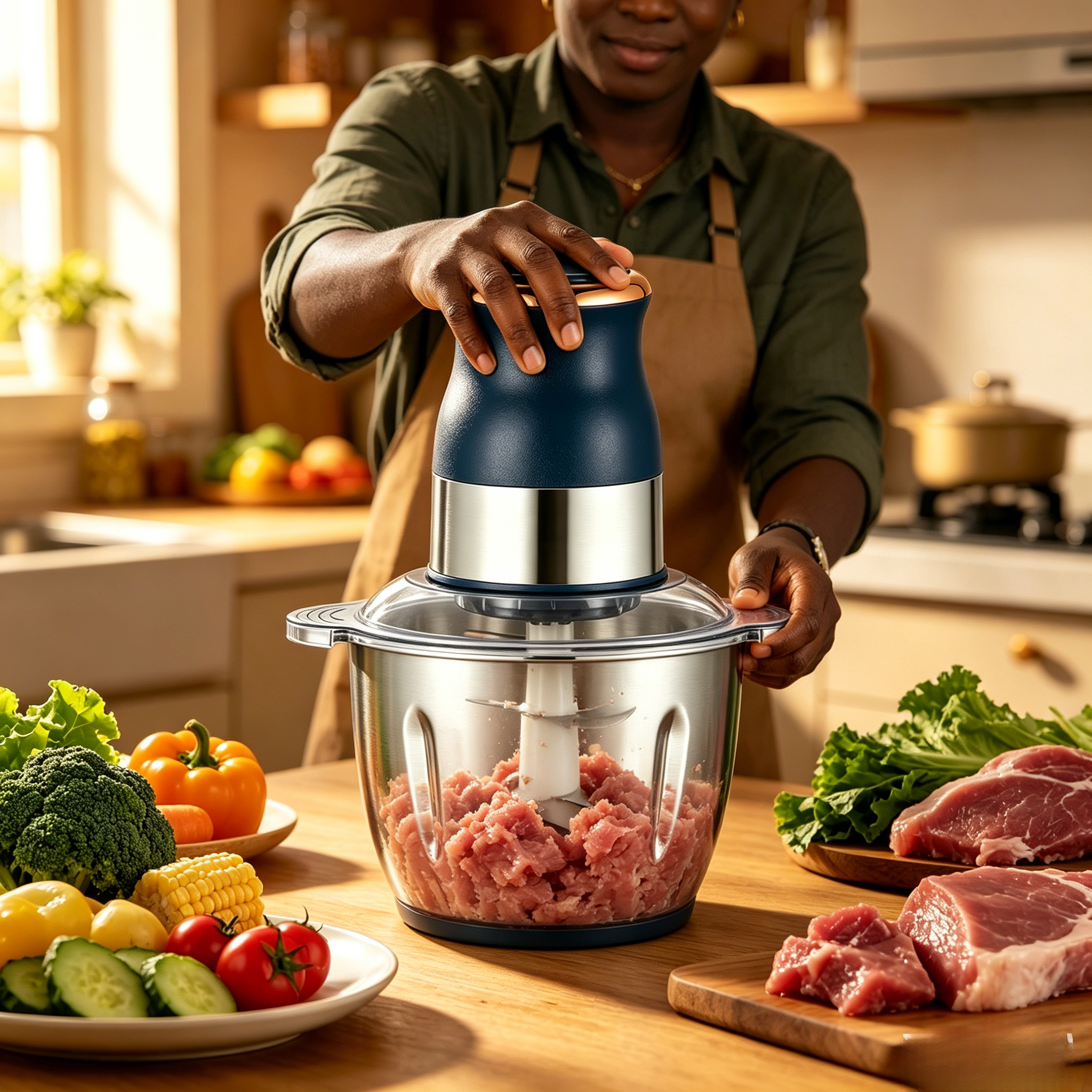 KITCHEN Electric chopper  3 Ltrs Stainless Steel Electric Food Chopper 800W Electric Meat Grinder Meat Blenders  KITCHEN Electric chopper