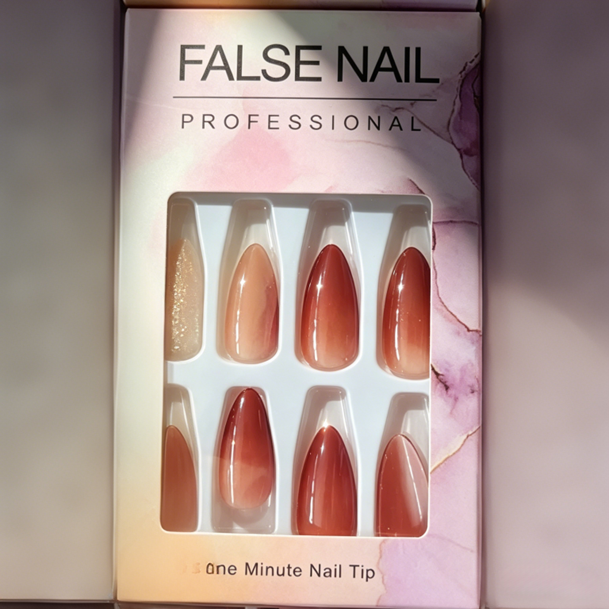 French False Nails（Give away jelly gelatin） Fake Nail Tips, Reusable Stick On Nails, Natural Nude Press Ons, Coffin Shape False Nails, Easy Glue On Nails, DIY Manicure Kit, Quick Press On Nails view 4