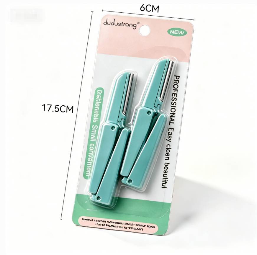 2PCS Folding Eyebrow Trimmer, Stainless Steel Blade Eyebrow Scraper with Protective Net，   Folding Eyebrow Trimmer, Eyebrow Scraper, Stainless Steel Eyebrow Razor, Beauty Eyebrow Trimming Tool view 5