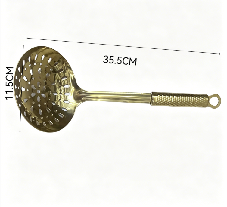 Stainless Steel Skimmer Strainer with Heat Resistant Handle, Metal Fry Pan Deep Pot Cooking Tool for Pancakes, Vegetables & Home Kitchen Use