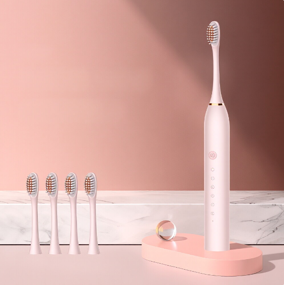 Ultra White Soft Bristle Electric Toothbrush with 4 Brush Heads, USB Rechargeable, Multi-Mode & Smart Timer