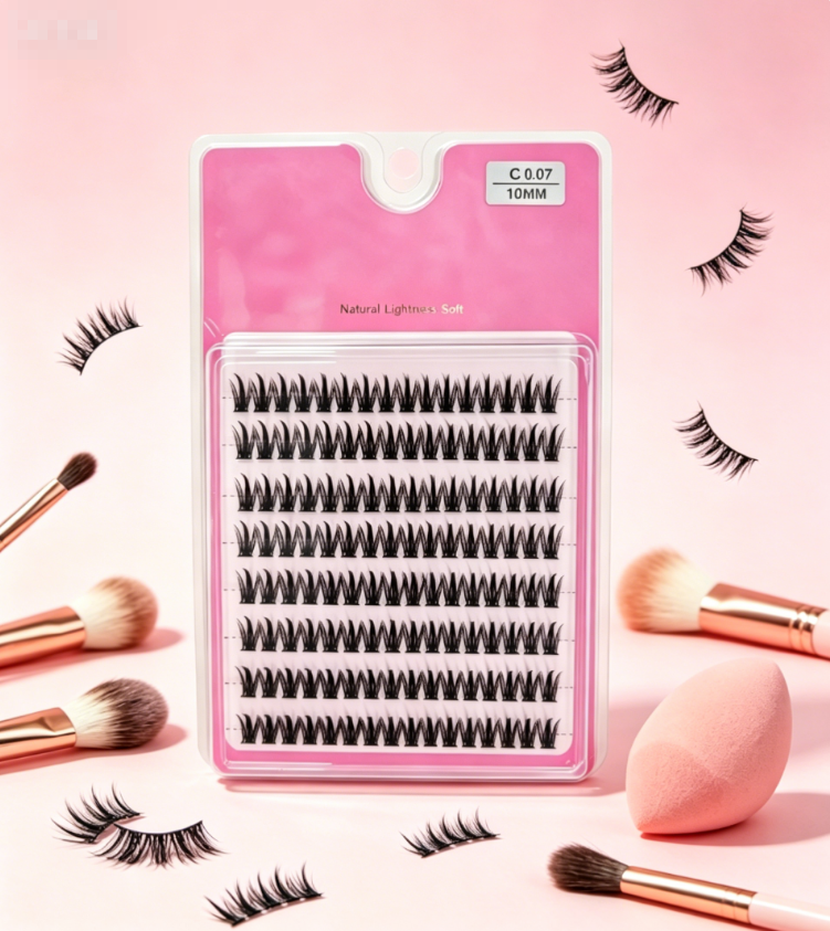 DIY Segmented false eyelash set, large capacity dense single cluster of false eyelashes 10cm/14cm Curly Mink False Eyelashes, Soft Lightweight Volume Lashes