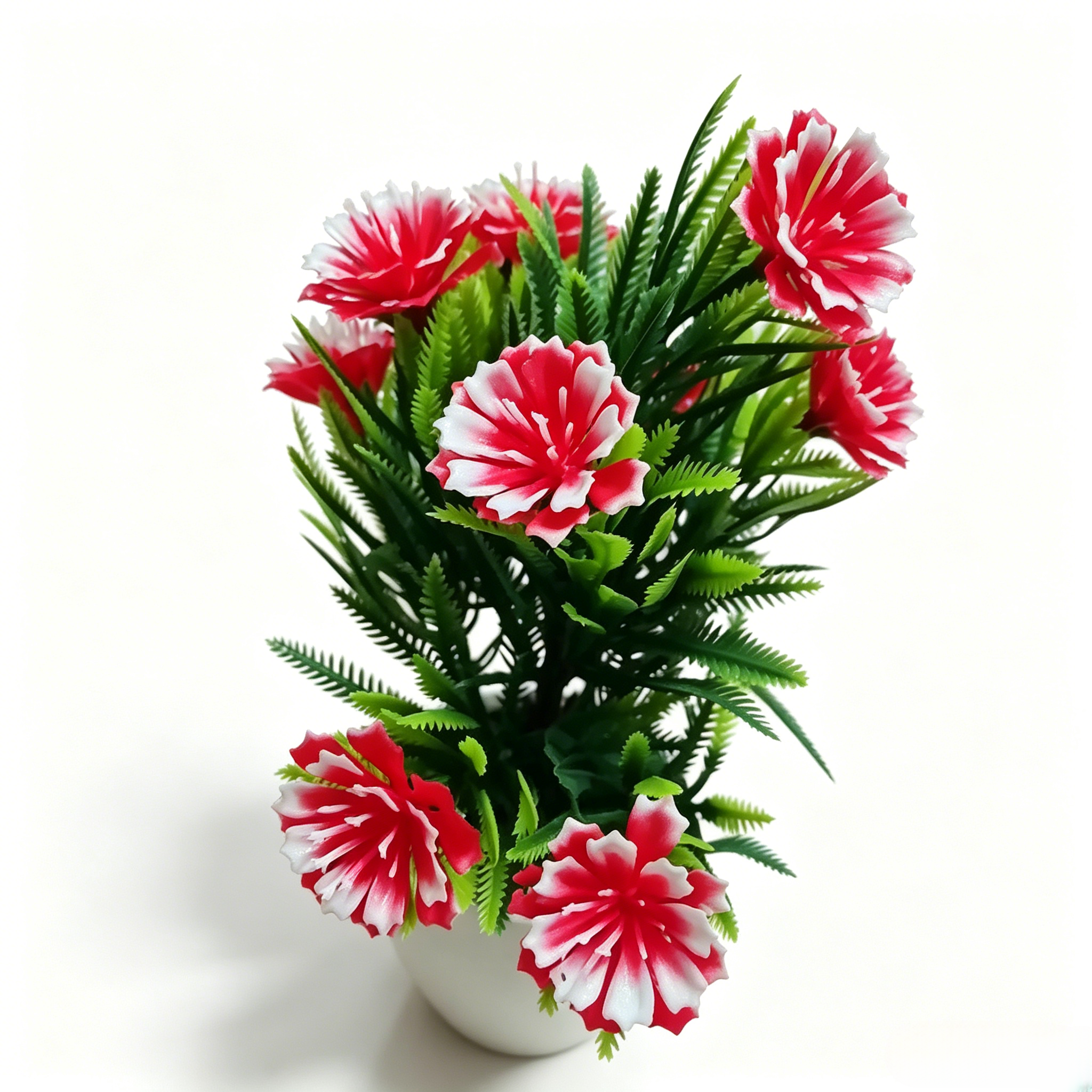 2pcs Fake Potted Artificial Flowers，Artificial Potted Plants, Fake Flowers with Base, All Season Decor for Dining Table, Desktop, Home, Bathroom & Office Decoration